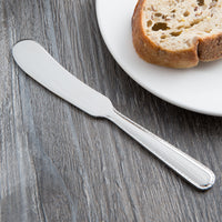 Reed & Barton RB128-053 Stitch 5 3/4" 18/10 Stainless Steel Extra Heavy Weight Butter Knife / Spreader - 12/Pack