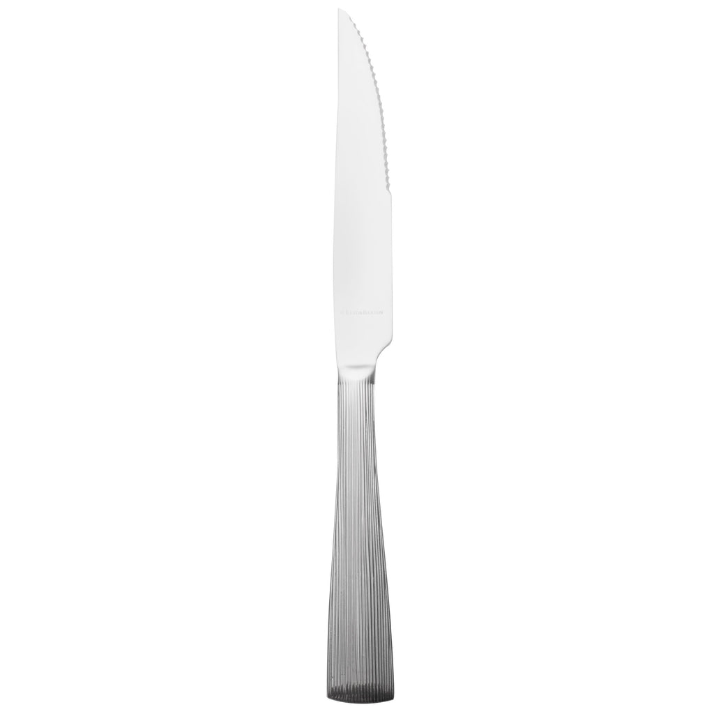 Reed & Barton RB126-5762 Silver Birch 9 3/8" 18/10 Stainless Steel Extra Heavy Weight Steak Knife - 12/Pack
