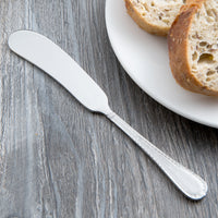 Reed & Barton RB110-053 Berkshire Matte 5 3/4" 18/10 Stainless Steel Extra Heavy Weight Butter Knife / Spreader - 12/Pack