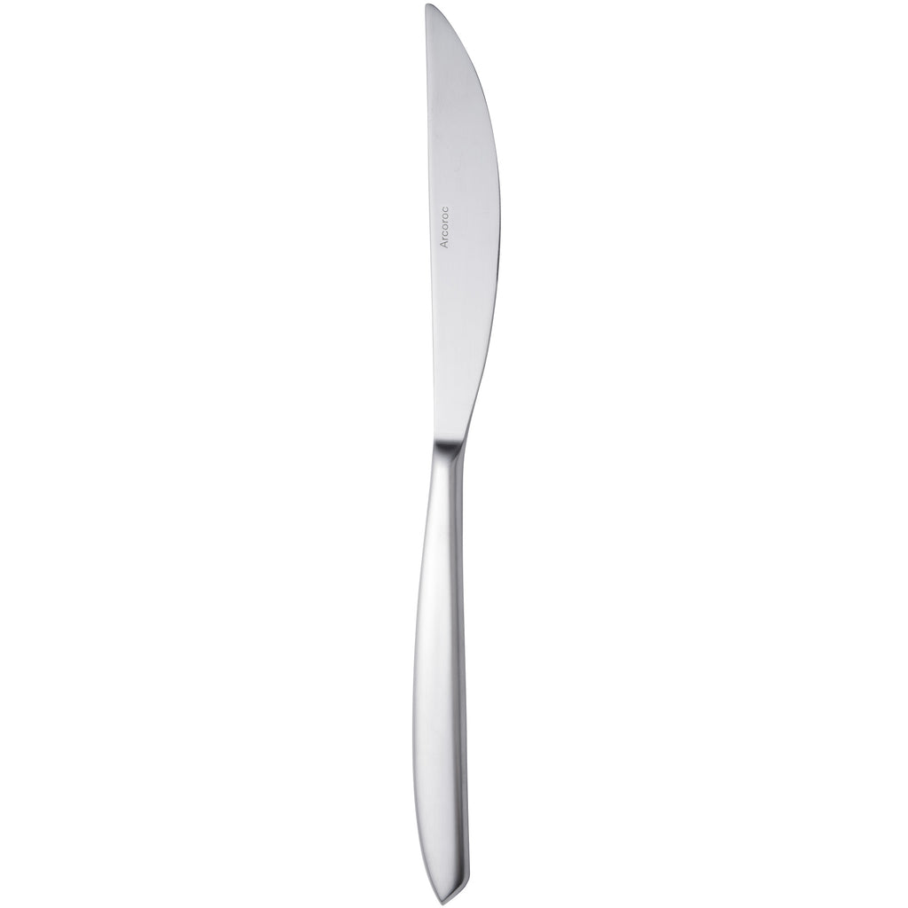 Arcoroc T7804 Satineo 9 3/8" 18/0 Stainless Steel Heavy Weight Solid Handle Dinner Knife by Arc Cardinal - 12/Pack