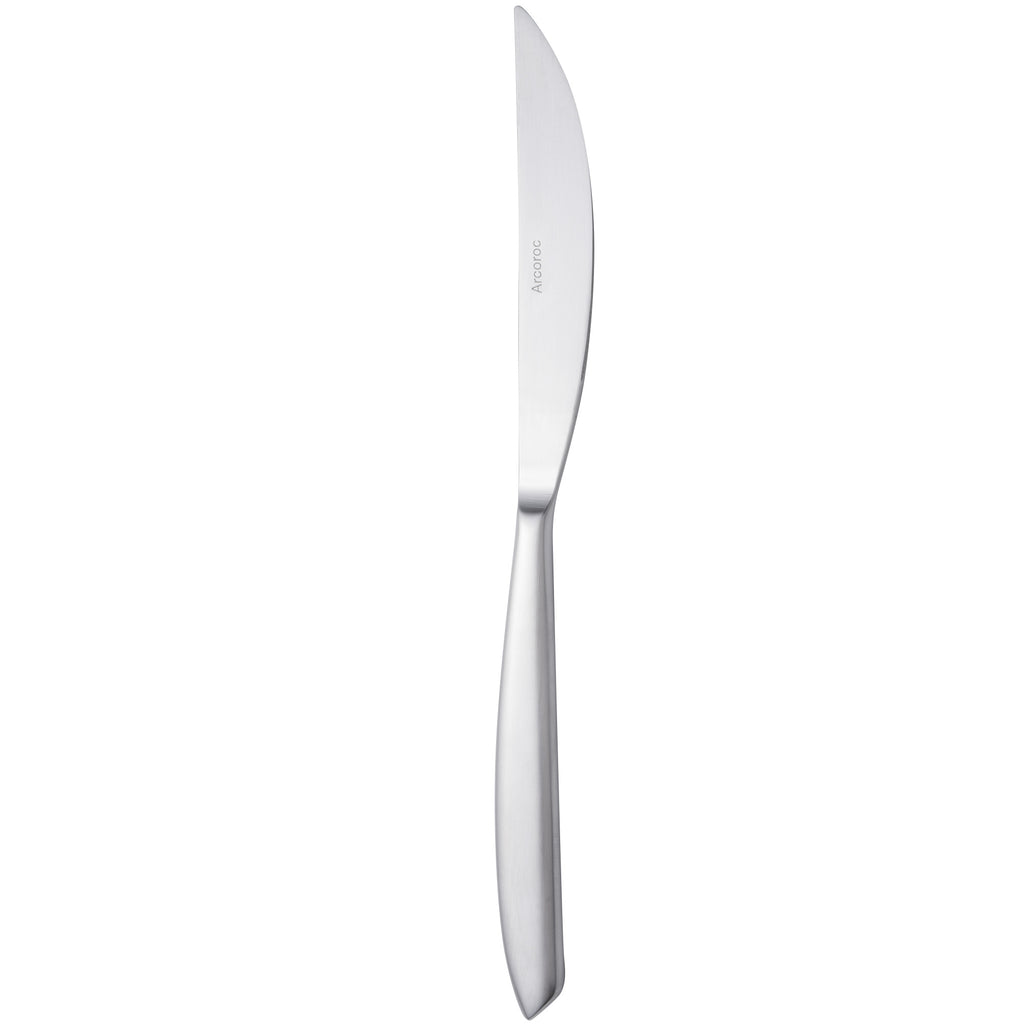 Arcoroc T7808 Satineo 8 1/4" 18/0 Stainless Steel Heavy Weight Solid Handle Dessert Knife by Arc Cardinal - 12/Pack