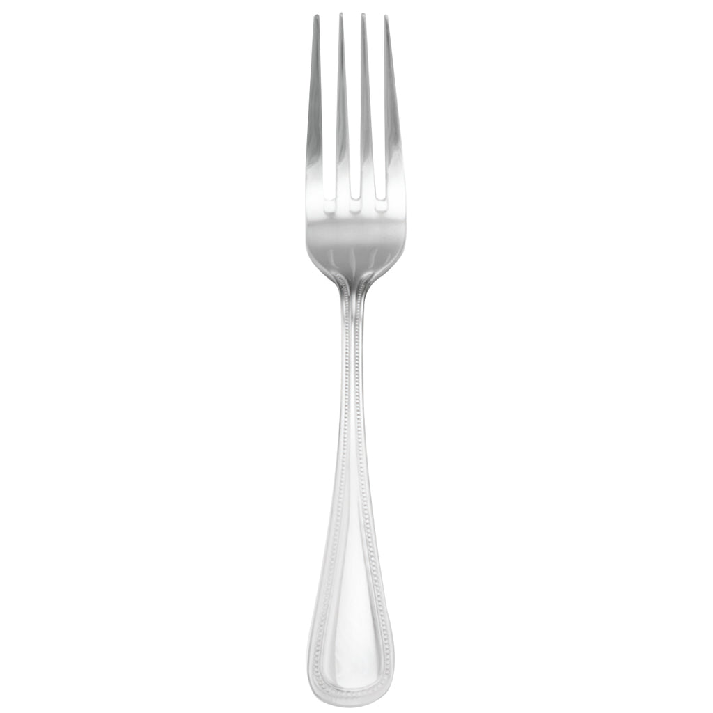 Walco 9205 Classic Bead 7 5/8" 18/10 Stainless Steel Extra Heavy Weight Dinner Fork - 12/Pack