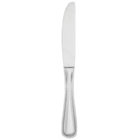 Walco 92451 Classic Bead 9 1/4" 18/10 Stainless Steel Extra Heavy Weight Solid Handle European Table Knife - 12/Pack