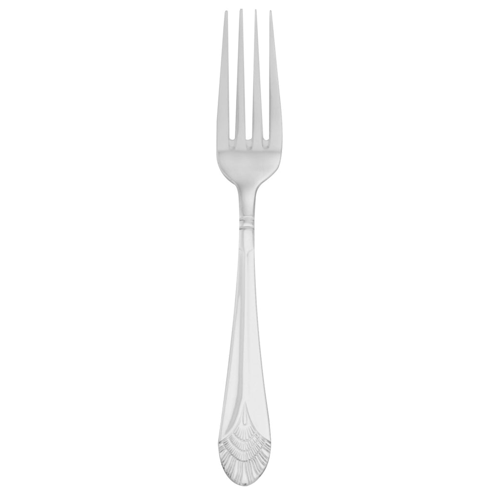 Walco 98051 Chalet 8 1/8" 18/10 Stainless Steel Extra Heavy Weight European Table Fork - 12/Pack
