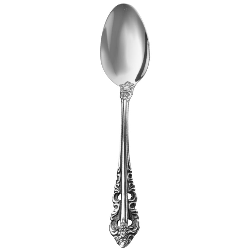 Walco 6801 Classic Baroque 6 1/16" 18/10 Stainless Steel Extra Heavy Weight Teaspoon - 12/Pack