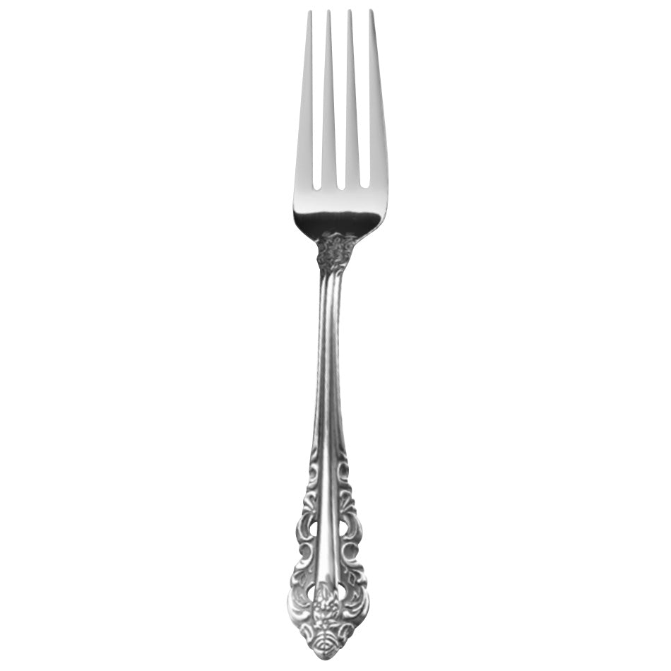 Walco 6805 Classic Baroque 7 5/8" 18/10 Stainless Steel Extra Heavy Weight Dinner Fork - 12/Pack