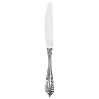 Walco 68451 Classic Baroque 9 3/4" 18/10 Stainless Steel Extra Heavy Weight European Table Knife - 12/Pack