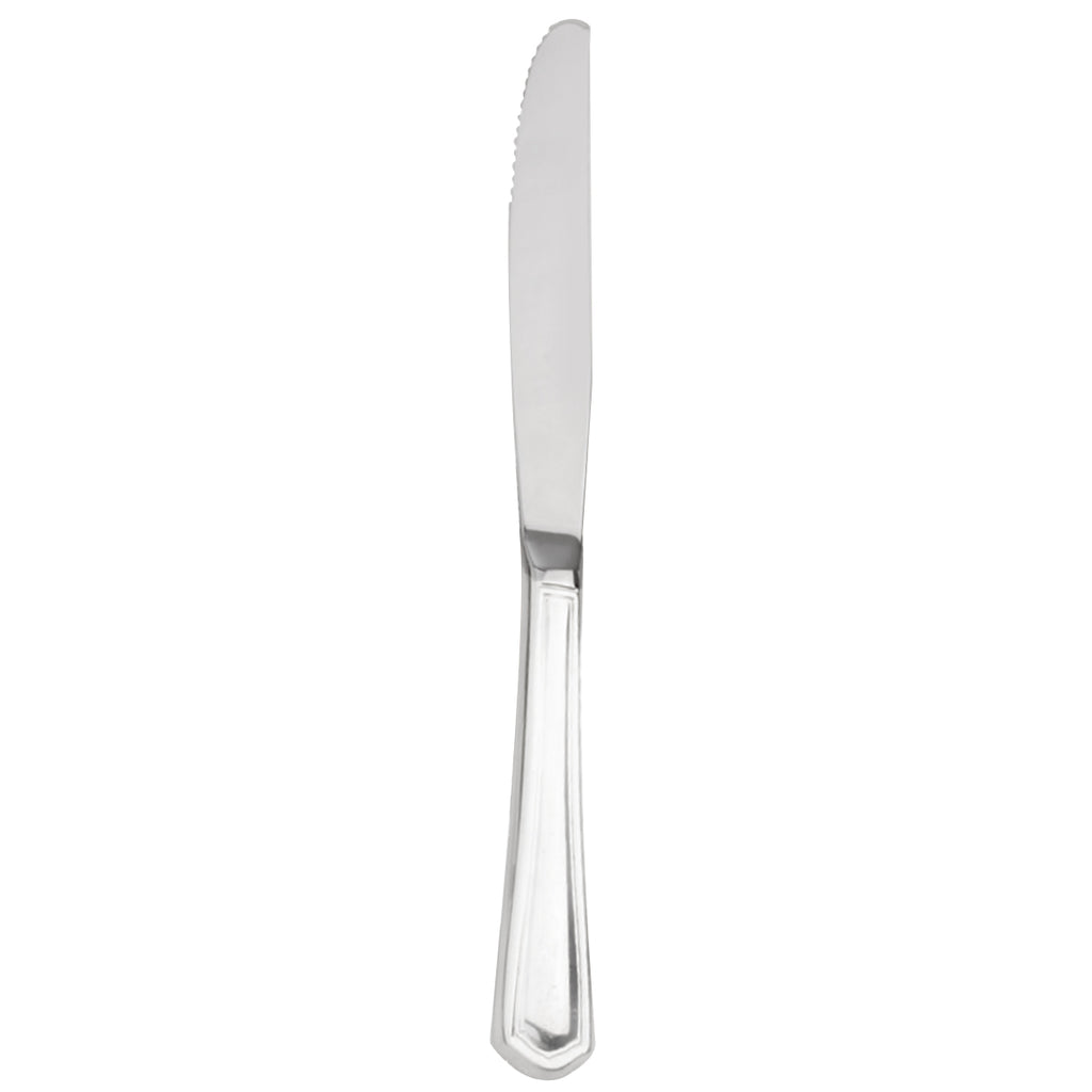 Walco 44451 Classic Silver 9 1/2" 18/10 Silver Plated Extra Heavy Weight Dinner Knife - 12/Pack