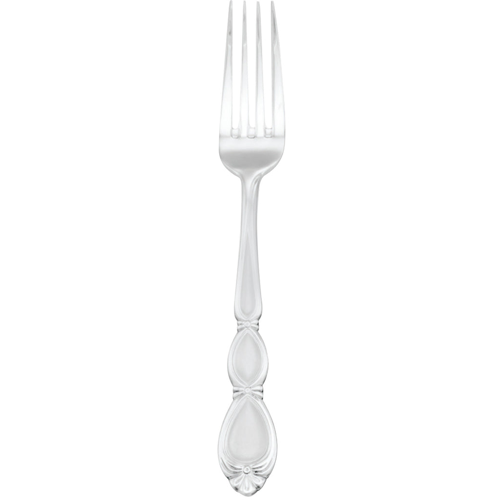 Walco 22051 Dramatique 8 1/4" 18/10 Stainless Steel Extra Heavy Weight European Table Fork - 12/Pack