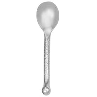 Walco 5829 Nouveaux Hammered 4 1/4" 18/10 Stainless Steel Extra Heavy Weight Demitasse Spoon - 12/Pack