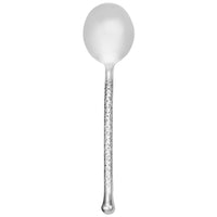 Walco 5812 Nouveaux Hammered 7 3/8" 18/10 Stainless Steel Extra Heavy Weight Bouillon Spoon - 12/Pack