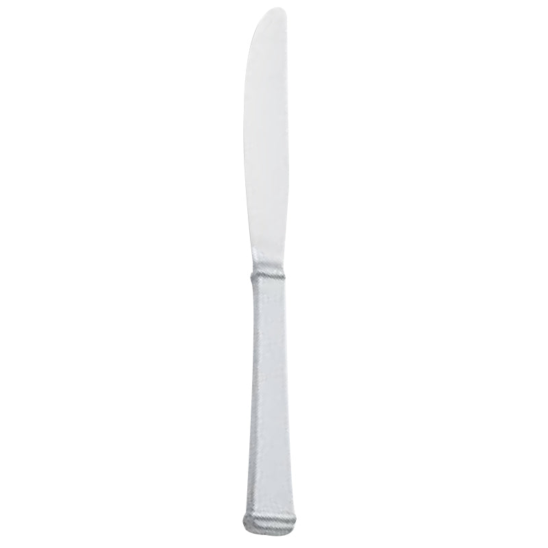 Walco 53451 Farmington 9 1/8" 18/10 Stainless Steel Extra Heavy Weight Solid Handle European Table Knife - 12/Pack