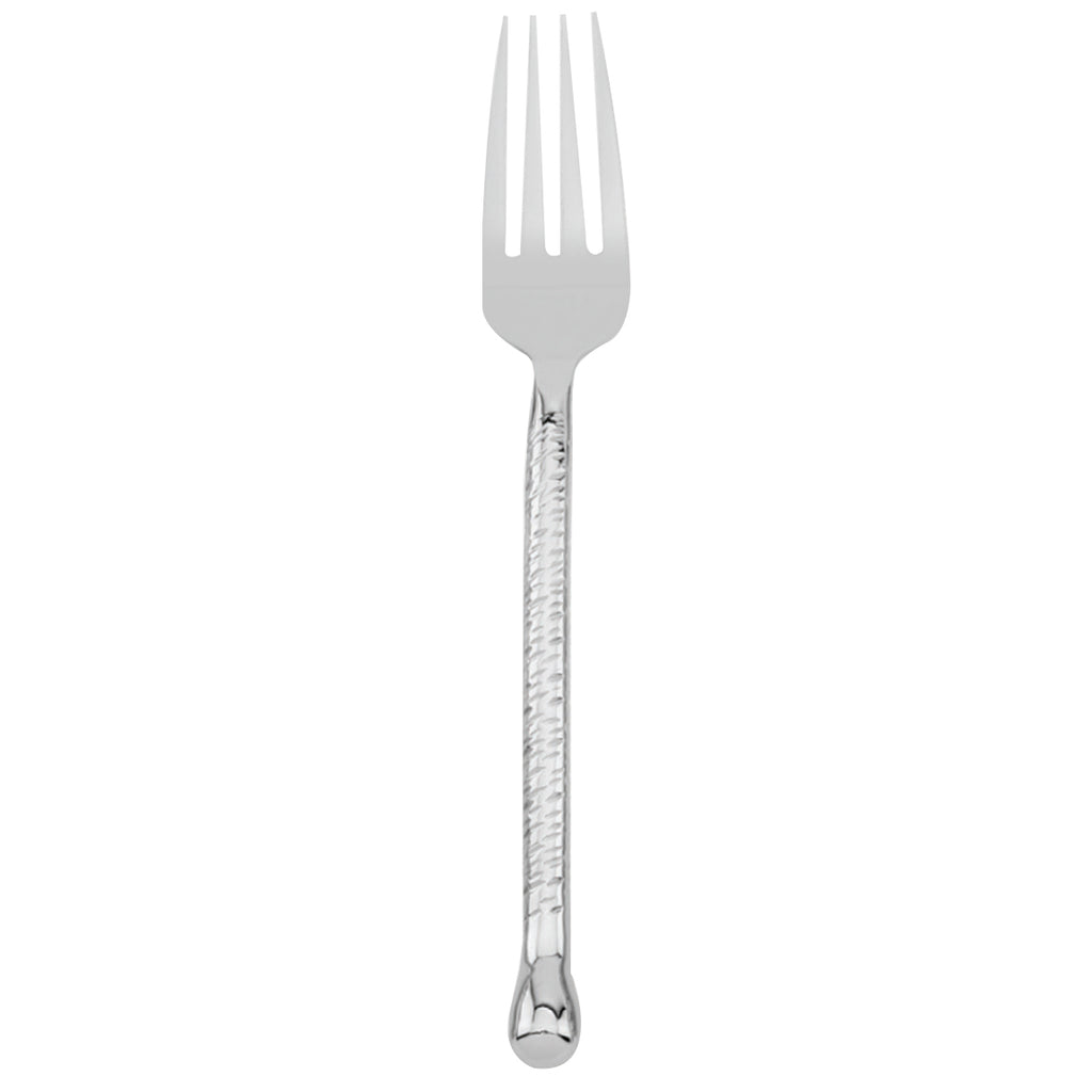Walco 5805 Nouveaux Hammered 8 5/16" 18/10 Stainless Steel Extra Heavy Weight Dinner Fork - 12/Pack