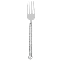 Walco 5805 Nouveaux Hammered 8 5/16" 18/10 Stainless Steel Extra Heavy Weight Dinner Fork - 12/Pack