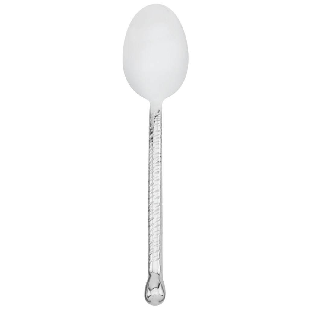 Walco 5807 Nouveaux Hammered 8" 18/10 Stainless Steel Extra Heavy Weight Dessert Spoon - 12/Pack