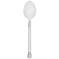 Walco 5807 Nouveaux Hammered 8" 18/10 Stainless Steel Extra Heavy Weight Dessert Spoon - 12/Pack