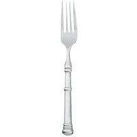 Walco S520514 Satin Soprano 8 3/8" 18/10 Stainless Steel Extra Heavy Weight 4 Tine European Table Fork - 12/Pack