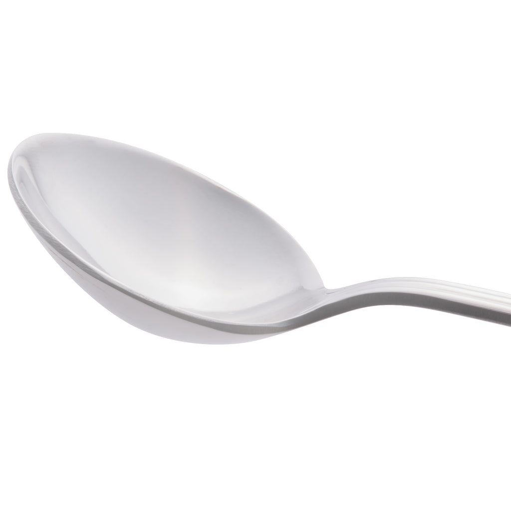 World Tableware 129 004 Reflections 6 1/4" 18/0 Stainless Steel Heavy Weight Round Bowl Soup Spoon - 12/Pack