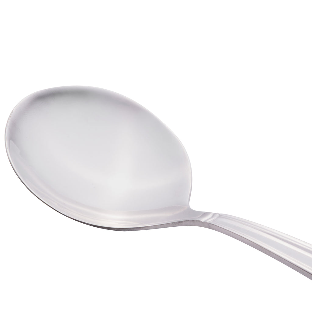 World Tableware 146 016 Vermont 6 1/8" 18/0 Stainless Steel Heavy Weight Bouillon Spoon - 12/Pack