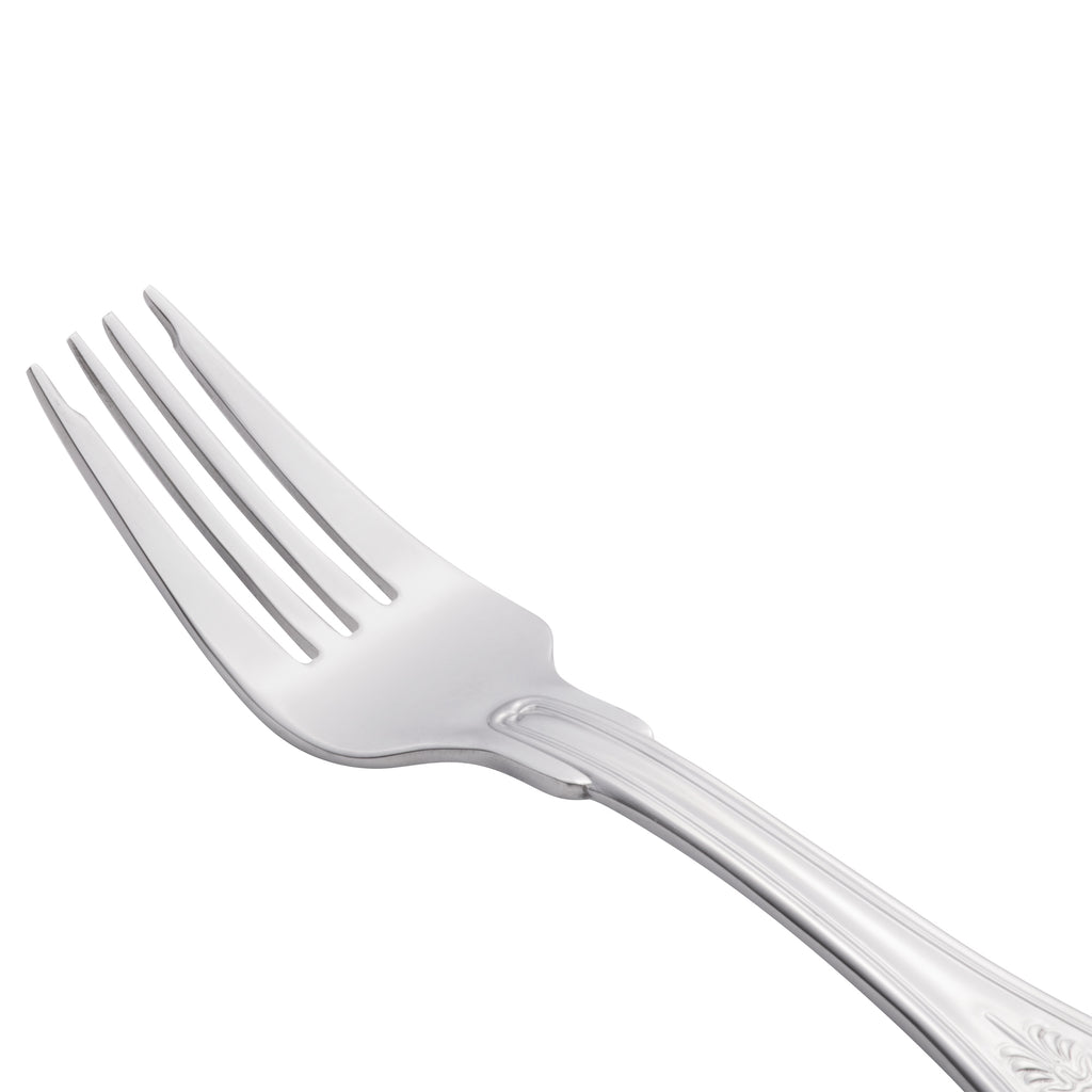 World Tableware 244 038 Kings 8 1/8" 18/0 Stainless Steel Heavy Weight Salad Fork - 12/Pack