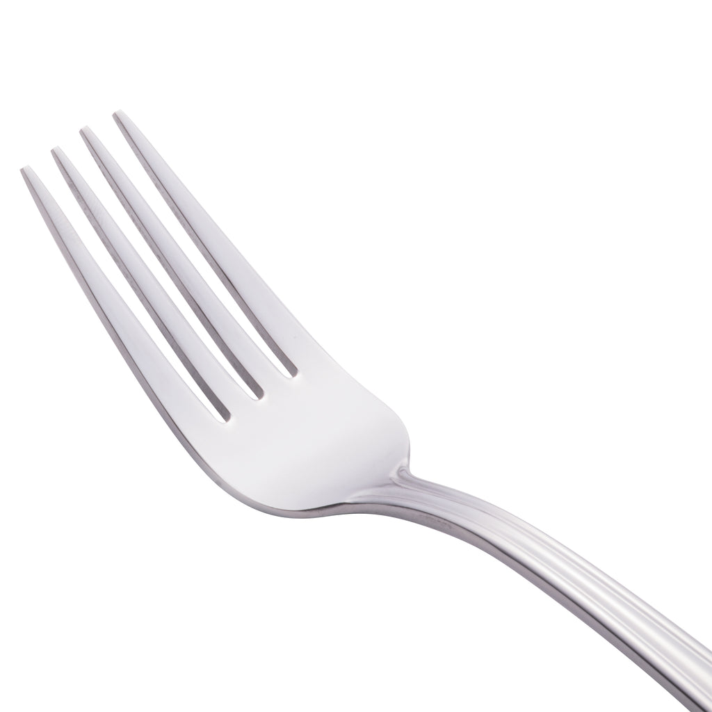 World Tableware 129 030 Reflections 7 1/4" 18/0 Stainless Steel Heavy Weight Utility / Dessert Fork - 12/Pack