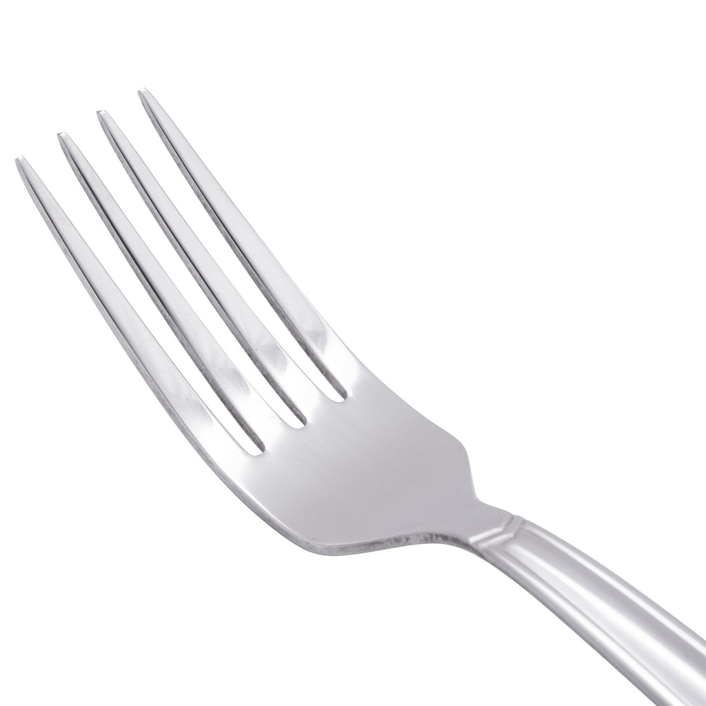 World Tableware 146 030 Vermont 7 3/4" 18/0 Stainless Steel Heavy Weight Utility / Dessert Fork - 12/Pack