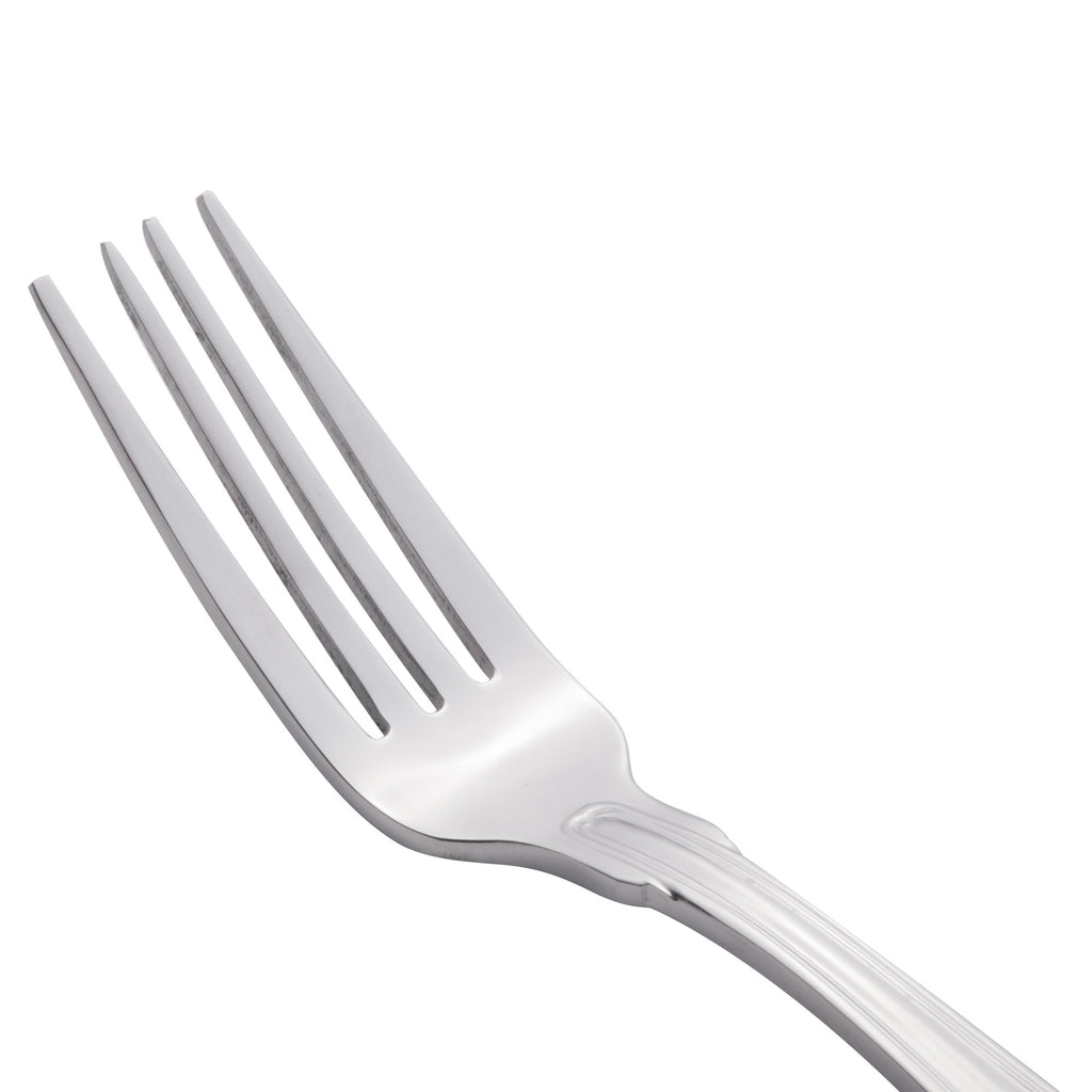 World Tableware 244 030 Kings 7" 18/0 Stainless Steel Heavy Weight Utility / Dessert Fork - 12/Pack