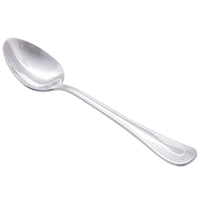 World Tableware 129 002 Reflections 7 1/2" 18/0 Stainless Steel Heavy Weight Dessert Spoon - 12/Pack