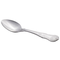World Tableware 244 002 Kings 7 1/4" 18/0 Stainless Steel Heavy Weight Dessert Spoon - 12/Pack