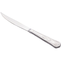 World Tableware 244 5762 Kings 8 7/8" 18/0 Stainless Steel Heavy Weight Solid Handle Steak Knife with Fluted Blade - 12/Pack