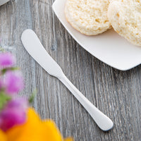 Master's Gauge by World Tableware 703 053 Equity 5 7/8" 18/10 Stainless Steel Extra Heavy Weight Butter Spreader - 12/Pack