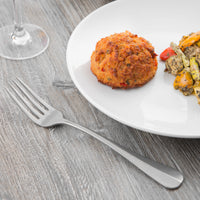 World Tableware 998 039 Farmhouse 8 1/2" 18/0 Stainless Steel Heavy Weight European Dinner Fork - 12/Pack