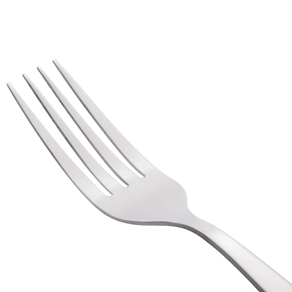World Tableware 858 030 New Charm 7 1/2" 18/0 Stainless Steel Heavy Weight Utility / Dessert Fork - 12/Pack