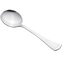 World Tableware 881 016 Minuet 6 1/8" 18/0 Stainless Steel Heavy Weight Bouillon Spoon - 12/Pack