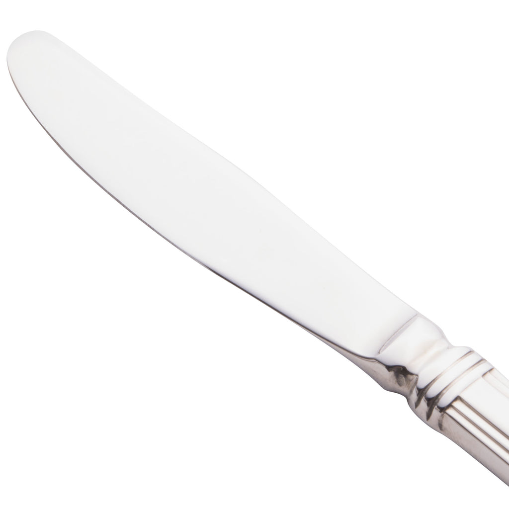 World Tableware 977 554 Slate 6 7/8" 18/0 Stainless Steel Heavy Weight Solid Handle Bread and Butter Knife with Plain Blade - 12/Pack