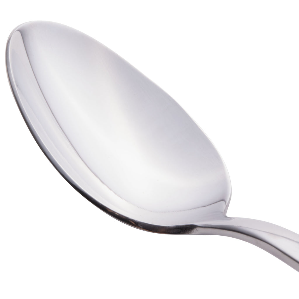 World Tableware 989 002 Quantum 7" 18/0 Stainless Steel Heavy Weight Dessert Spoon - 12/Pack