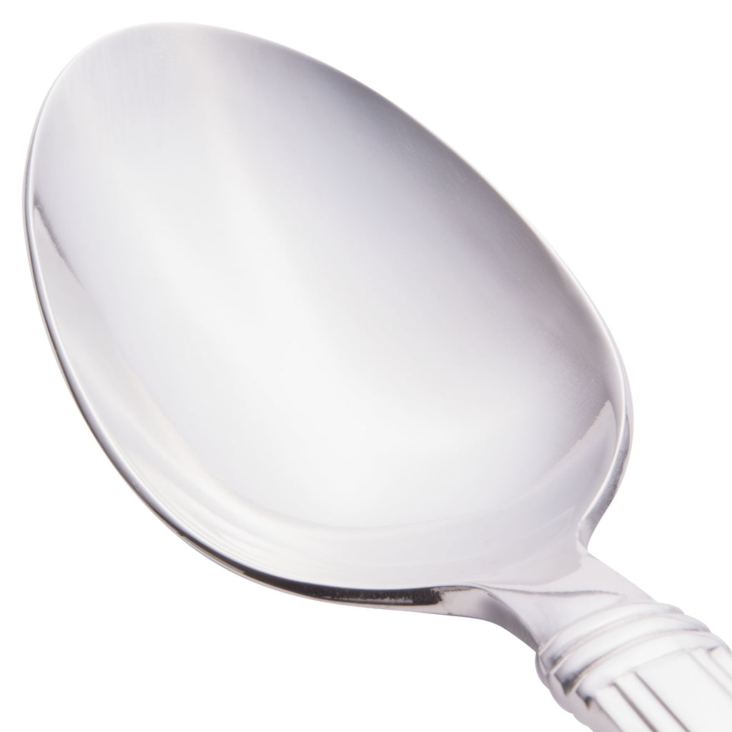 World Tableware 977 002 Slate 7 1/8" 18/0 Stainless Steel Heavy Weight Dessert Spoon - 12/Pack
