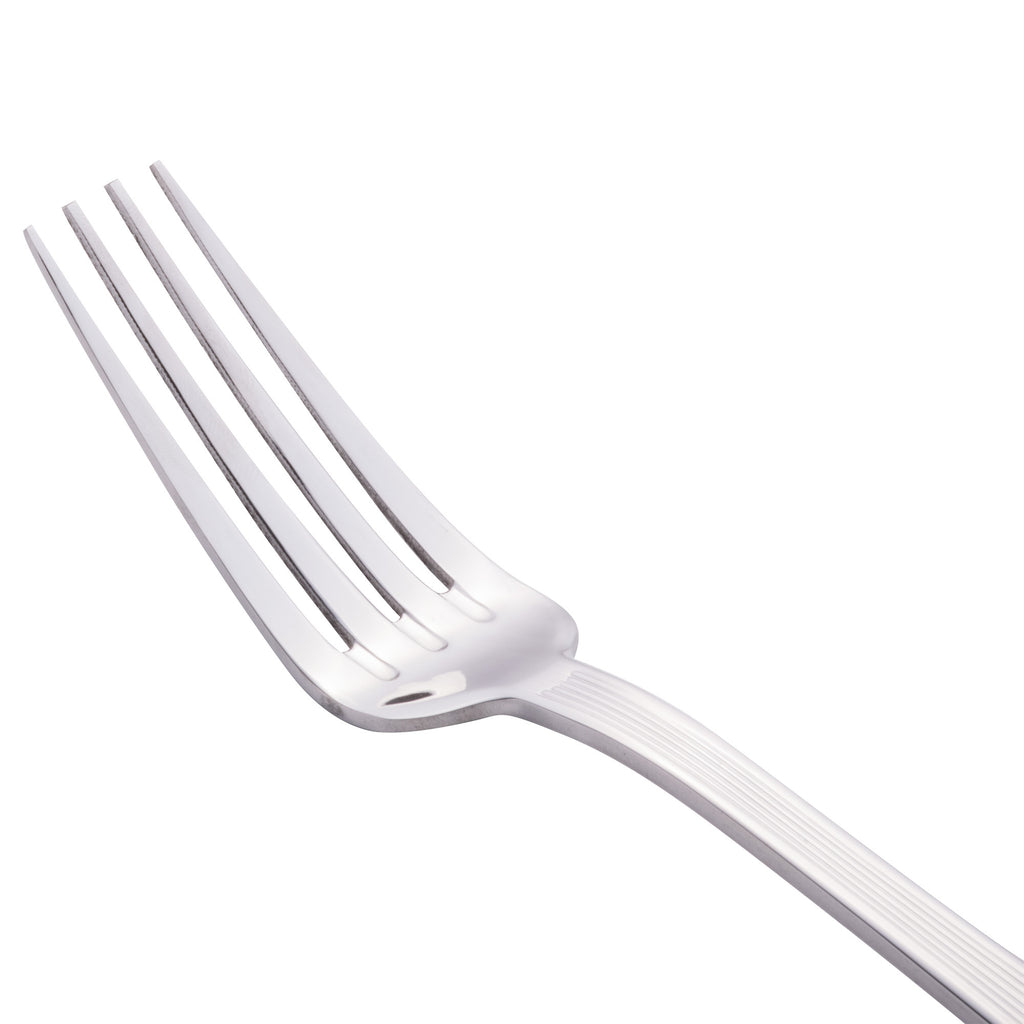 World Tableware 881 039 Minuet 8 1/8" 18/0 Stainless Steel Heavy Weight European Dinner Fork - 12/Pack