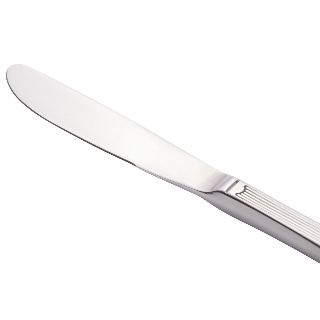 World Tableware 881 754 Minuet 7 1/4" 18/0 Stainless Steel Heavy Weight Bread and Butter Knife - 12/Pack
