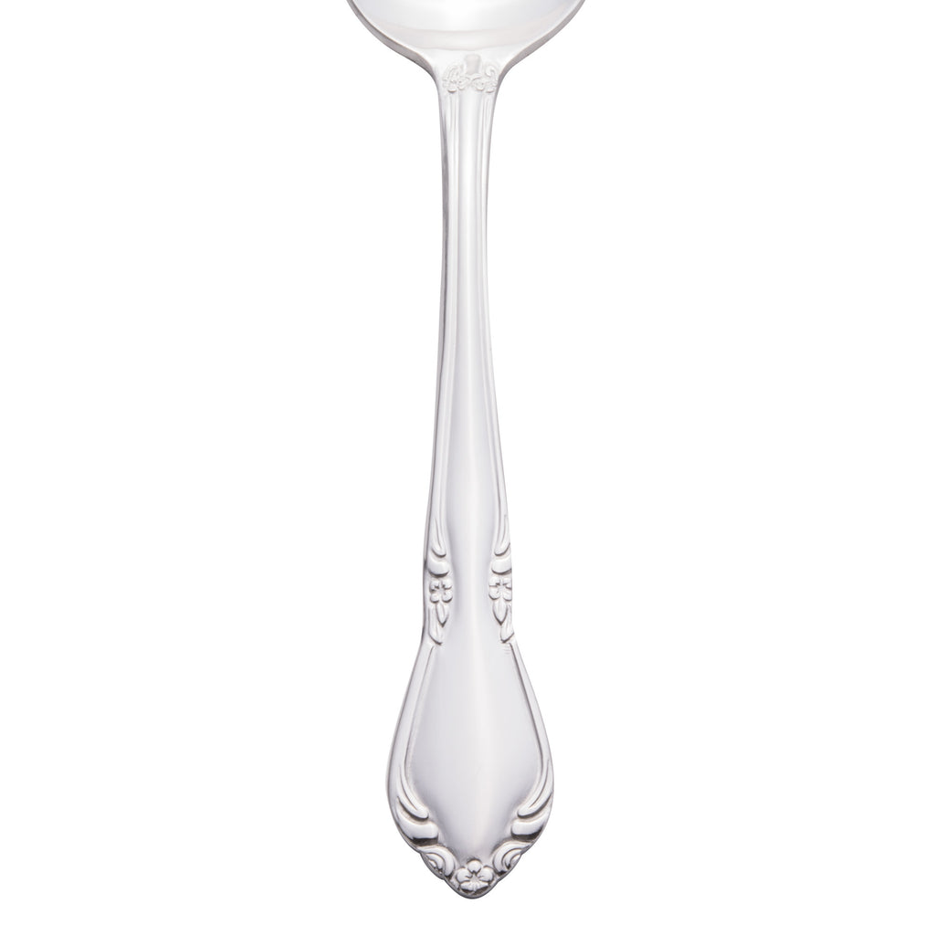 World Tableware 901 002 Lady Astor 6 7/8" 18/0 Stainless Steel Heavy Weight Dessert Spoon - 12/Pack