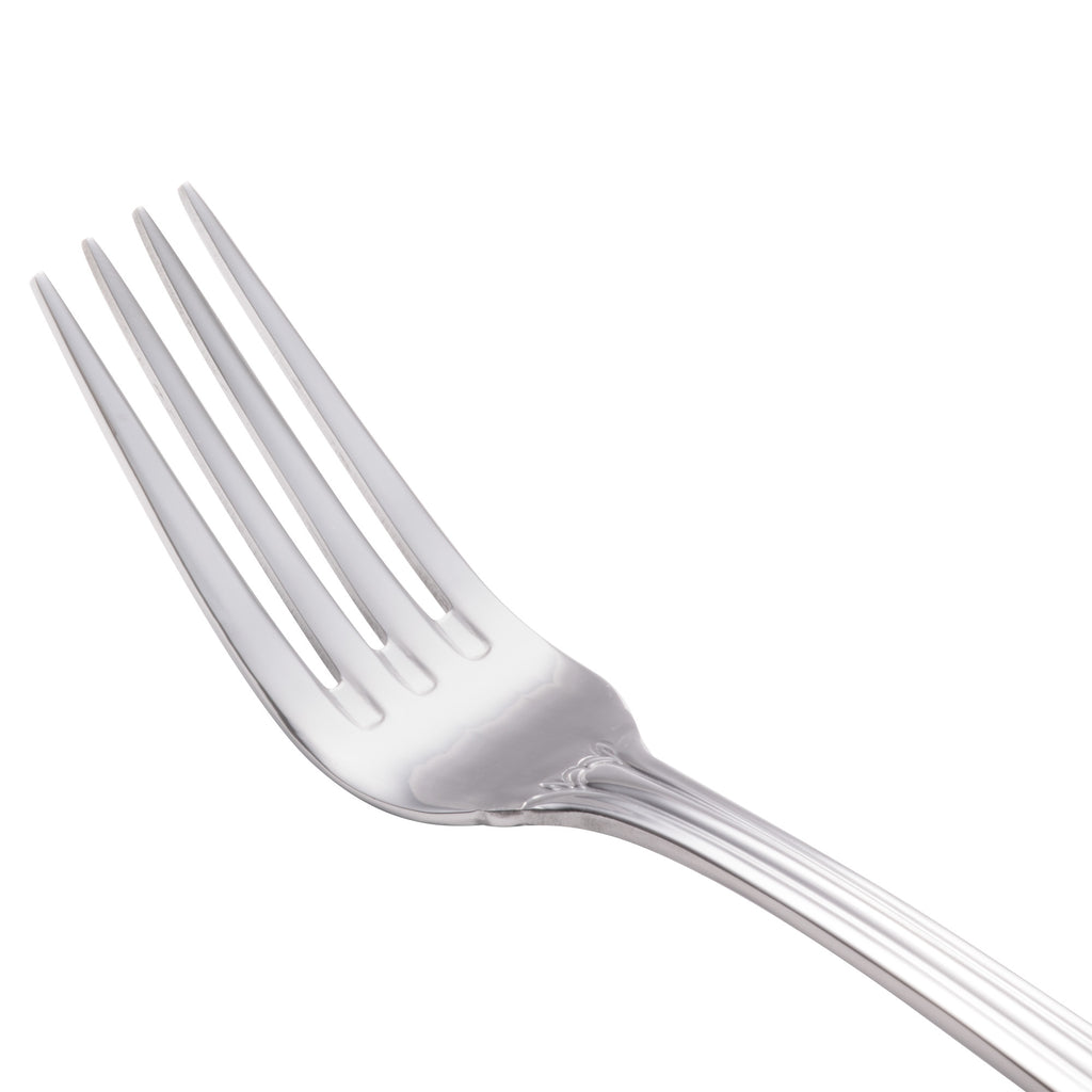 World Tableware 961 030 Resplendence 7 3/8" 18/0 Stainless Steel Heavy Weight Utility / Dessert Fork - 12/Pack