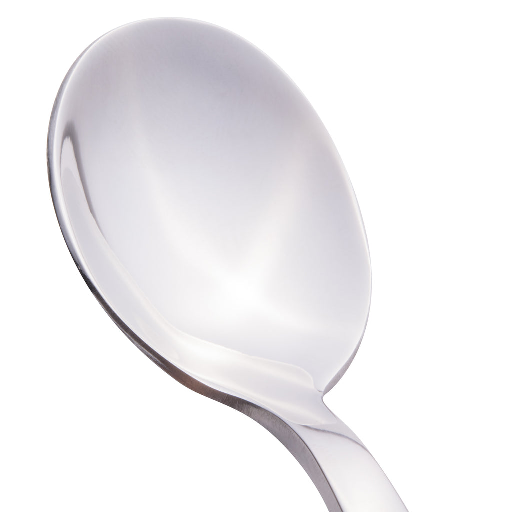 World Tableware 963 007 Elexa 5 1/8" 18/0 Stainless Steel Heavy Weight Demitasse Spoon - 12/Pack