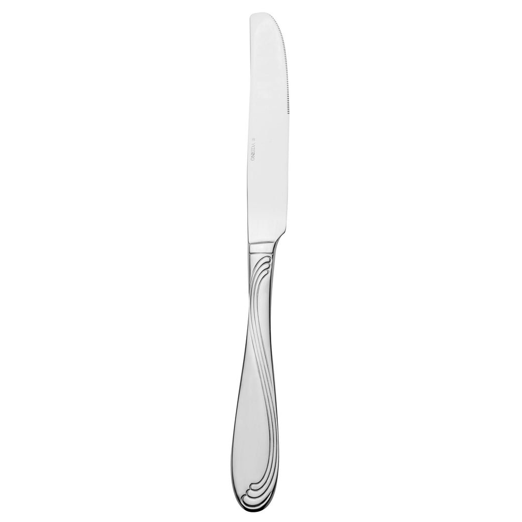 Oneida 2201KDTF Scroll 9 1/2" 18/10 Stainless Steel Extra Heavy Weight Dinner Knife - 12/Pack