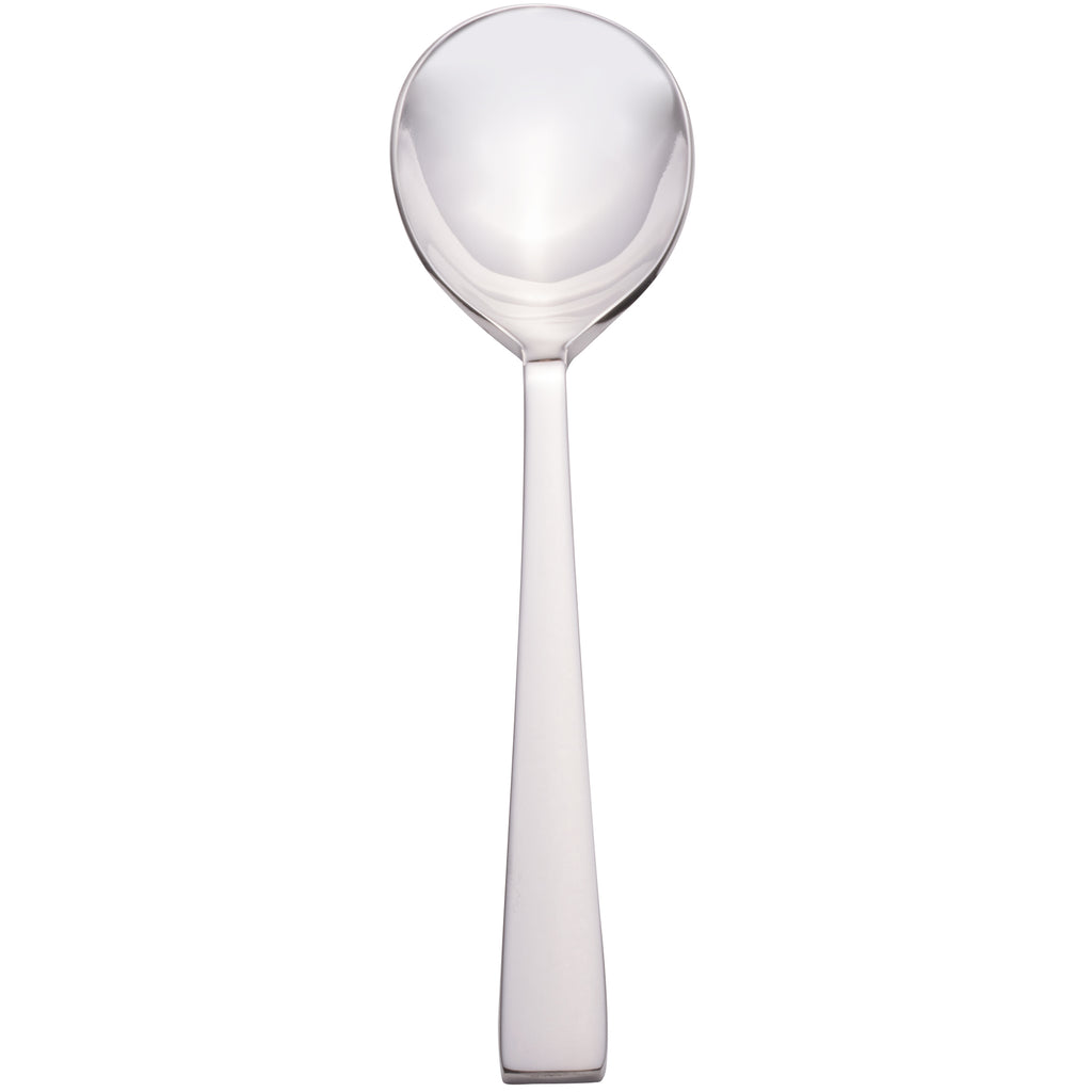 Bon Chef S3722 Roman 6 5/8" 18/10 Stainless Steel Extra Heavy Rounded Bowl Soup Spoon - 12/Pack