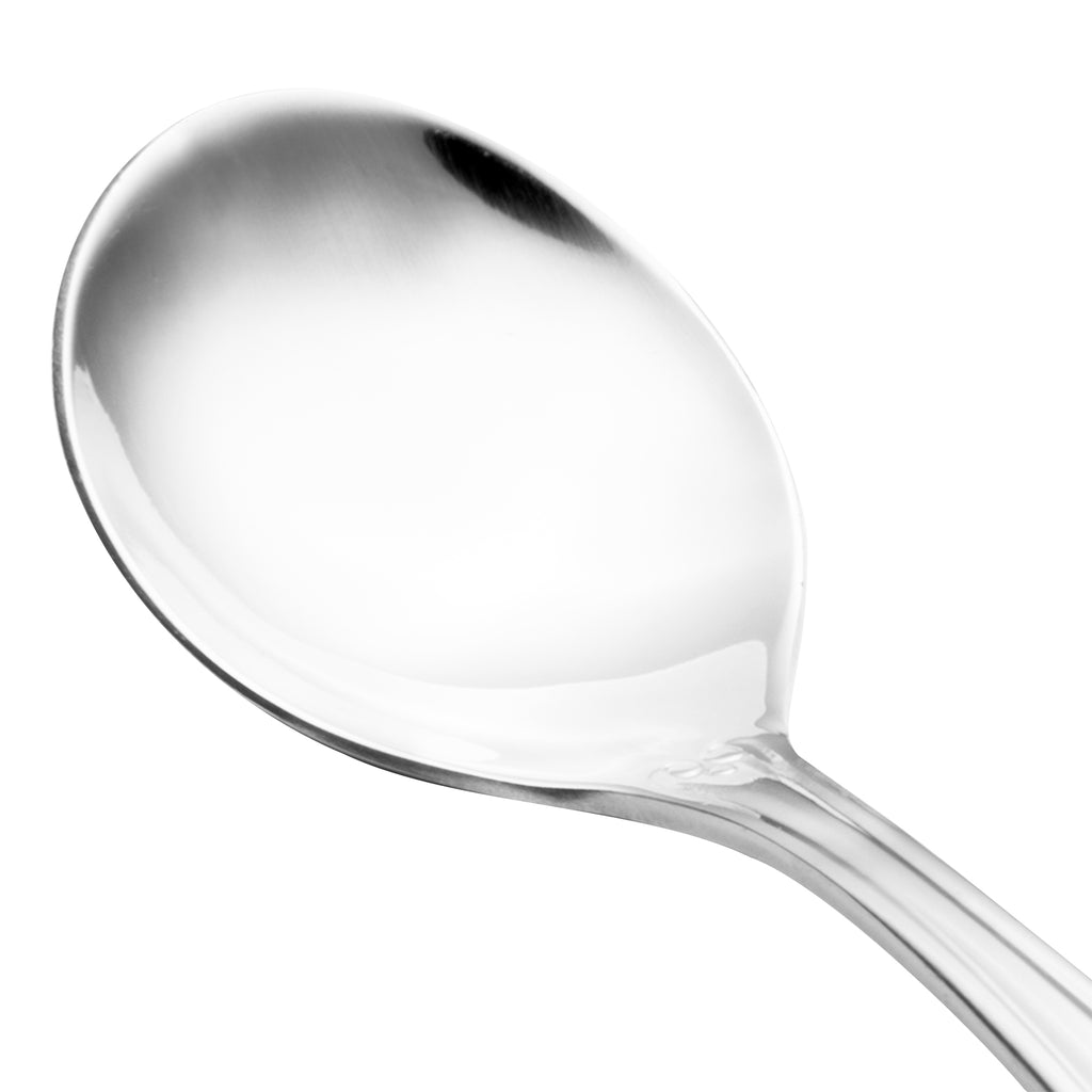 Walco 5412 Danish Pride 6 3/4" 18/0 Stainless Steel Heavy Weight Bouillon Spoon - 12/Pack