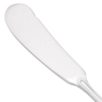 Walco 6611 Saville 6 3/16" 18/0 Stainless Steel Heavy Weight Flat Handle Butter Spreader - 12/Pack