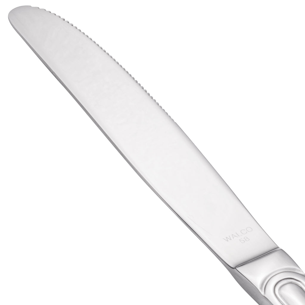Walco 6645 Saville 8 11/16" 18/0 Stainless Steel Heavy Weight Dinner Knife - 12/Pack