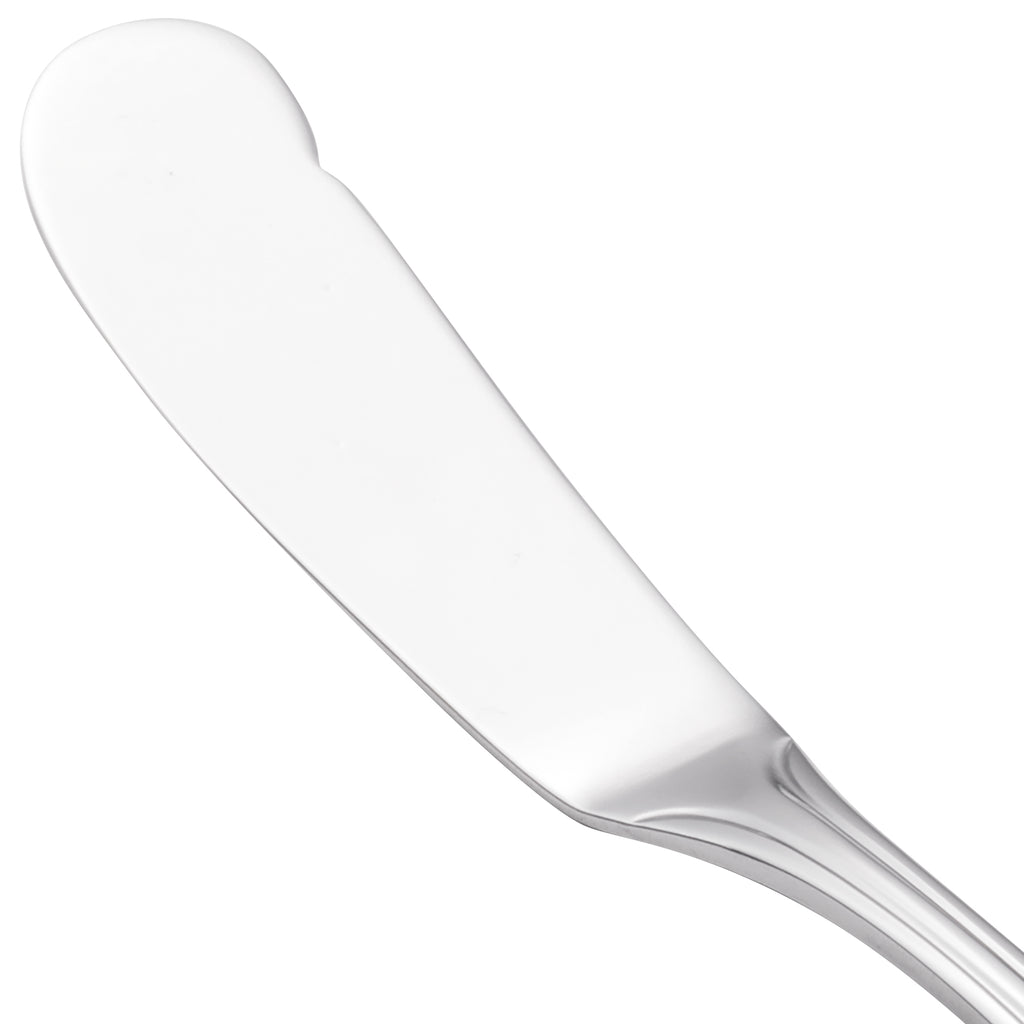 Walco 7911 Balance 7" 18/0 Stainless Steel Heavy Weight Solid Handle Butter Knife - 12/Pack