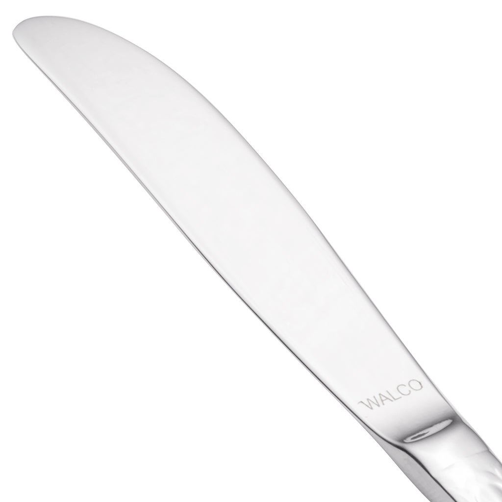 Walco 9511 Sentry 7" 18/10 Stainless Steel Extra Heavy Weight Solid Handle Butter Knife - 12/Pack