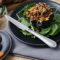 Reed & Barton RB110-5921 Berkshire Matte 9 7/8" 18/10 Stainless Steel Extra Heavy Weight Hollow Handle Dinner Knife - 12/Pack